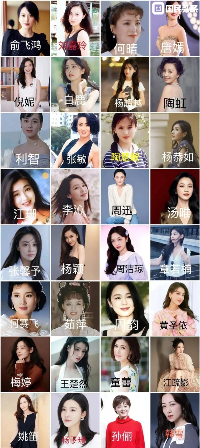 32名女明星哪一个是你的女神？